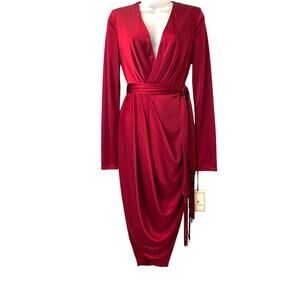 Altuzarra for Target Plunge Neckline Jersey Faux Wrap Dress Size 4 NWT